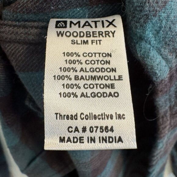 MATIX Men's Long Sleeve Flannel Plaid Snap Up Shirt Size Large - Picture 5 of 9